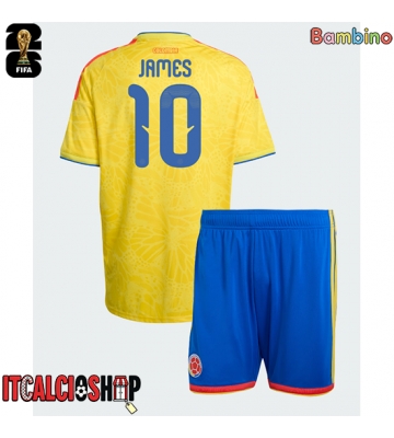 Colombia James Rodriguez #10 Prima Maglia Bambino Mondiali 2026 Manica Corta (+ Pantaloni corti)